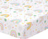 JISEN Baby Crib Sheets Soft Breathable Rainbow Fitted Crib Sheets for Standard