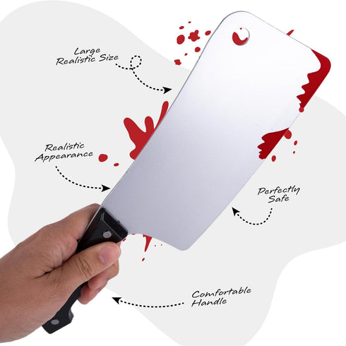 Set Set Set ArtCreativity Fake Bloody Knife for Halloween - Bloody Knife Prop with Meat Cleaver and Kitchen Knife - Two