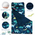 PHF Toddler Nap Mat with Removable Pillow and Minky Fleece Blanket, Dinosaur Design for Kids