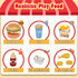 Set Set Wooden Play Fast Food Play Kitchen Accessories, Pretend Play Food Hamburger French Fries Toy, Restaurant Play