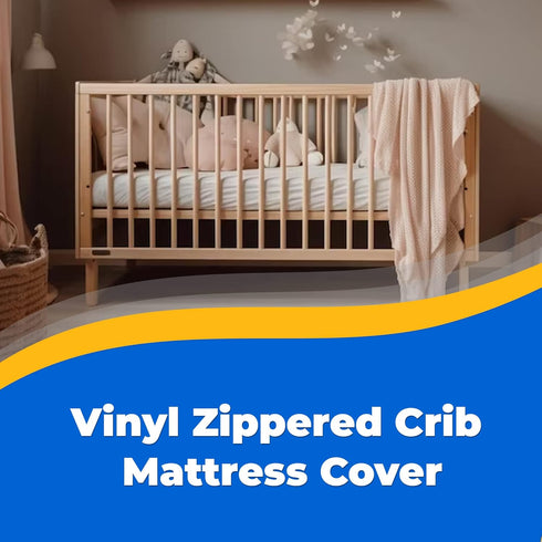 Bistras 28" 52", Deluxe Waterproof Zippered Crib Mattress Cover, x Standard Size, Vinyl, Keeps Mattress Fresh & Clean