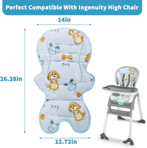 Runhike High Chair Cover Replacement Compatible with Ingenuity Soft Cushion with Anti-Slip Pad and Protecting Water