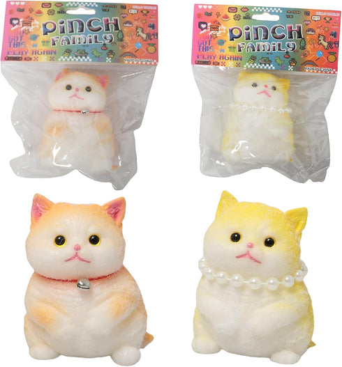 JIACAI 2pcs Small Squishy Cat,Handmade Cute Soft Cat Funny Stress Relief Squishies for