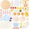UMU Wooden Pancake Play Set 44 Pcs Pretend Cooking Toy with Pan,