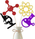 Chemistry Theme Birthday Party Centerpiece Sticks, Mad Science Laboratory Decoration Supplies, 12 Pieces