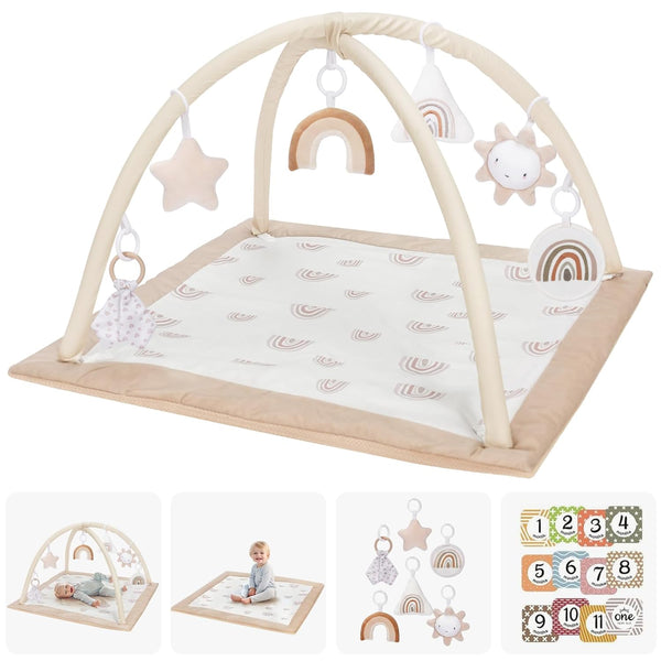 Mallify Washable Tummy Time Mat, Deluxe Baby Play Mat, Baby Play Gym