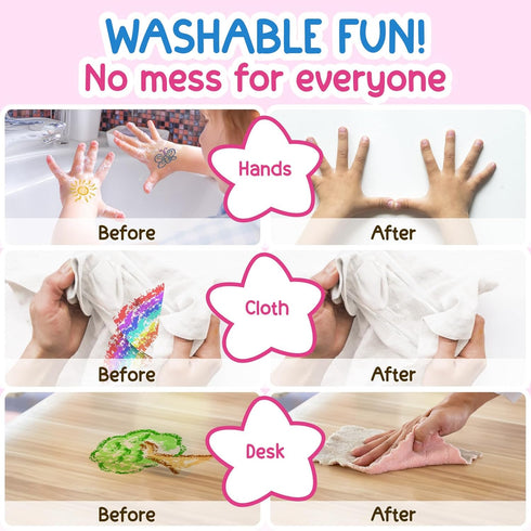 12 3-8 TinyGeeks Water Drop Crayons - Non Toxic Crayons for Toddlers - Washable, Easy To Hold - For Toddlers, Kids Ages
