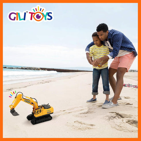 RC Toys Construction Excavator Car, Kids Birthday Gift for Boys & Girls 4-9 Years, Best Toddler Sand Play Vehicle
