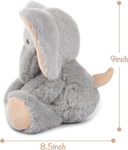 TCBunny Baby Elephant Bedtime Stuffed Animal Plush Toy 11", Kids, Aichie (Grey).