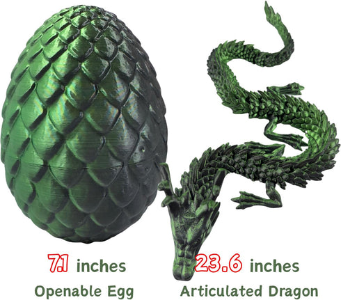 24'' 3D 2026 Large Printed Dragon Egg with Chinese Dragon Toy Inside, Reusable Big Dragon Egg for Fidget Play, Desk
