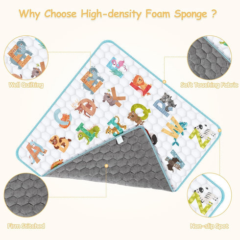 71"x59" Extra Large Baby Play Mat - Premium Thick, Non-Slip & Machine Washable Foam Floor Mat for Infants, Babies