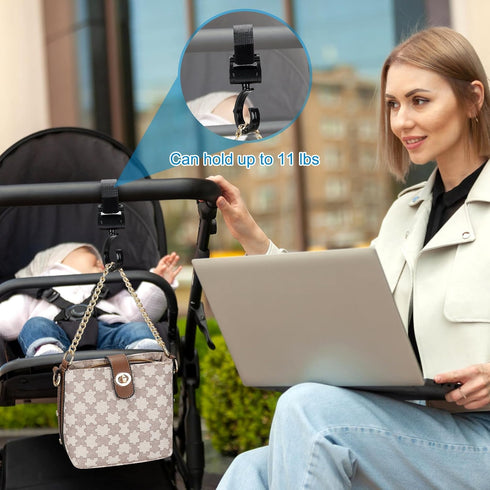Accmor 2-in-1 Stroller Cup Holder with Hook, Bike Cup Holder, Universal Cup Holder for Uppababy Nuna Doona Strollers