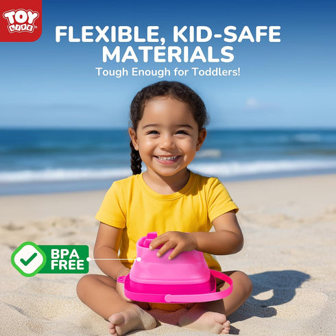 23 4-8 Summer TOY Life Pcs Unicorn Beach Toys for Kids Ages Collapsible Sand Toys with Silicone Bucket Shovels & Sand
