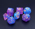 DND Blue Purple Glitter Dice Set for Dungeon and Dragons, D&D RPG Table Games, Polyhedral Dice