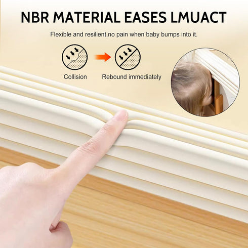 Generic 6.5FT Baby Proofing Corner Guards, Soft Foam Edge Protectors for Furniture - Adhesive Table Bumper Strips