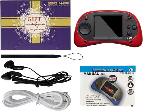 EASEGMER 16 Bit Kids Handheld Games, Built-in 220 HD Video Games, Portable Game Player for Ages 3-10