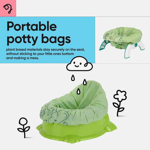 Green Elephant Travel Potty Bags-Potty Liners for Portable Potty,Bags for Portable Toilet,Liners Disposable Kids,Potty