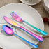 LIANYU 15-Piece Rainbow Kids Silverware Set, Stainless Steel Toddler Utensils Flatware Set, Child Cutlery Tableware Set for 5, Include knife Fork Spoon, Mirror Finished, Dishwasher Safe by LIANYU
