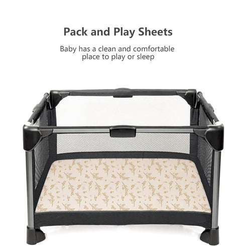 100% Pack Pack Konssy Muslin Mini Crib Sheets, Soft Cotton and Play Sheets for N Play Mattress, Playard Baby Crib