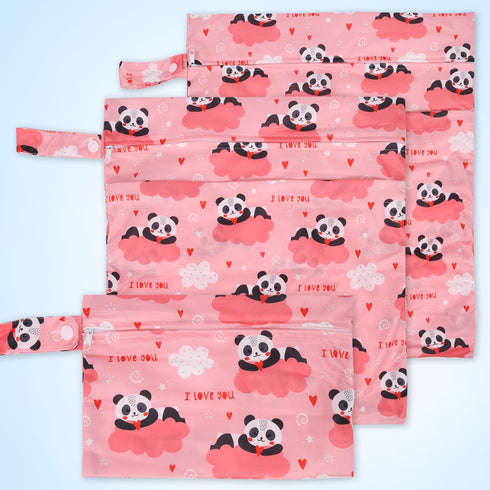3pcs 2 Cloth Diaper Wet Dry Bags Waterproof Reusable Wet Bag with Zipper Pockets & Handle Washable Laundry Bags