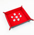 FanRoll Fold Up Velvet Dice Tray: Red with PU Leather Backing for Dungeons and Dragons