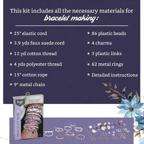 Craft Crush Bracelet Making Kit (Lilac), Friendship Bracelet Maker Set for Kids & Adults