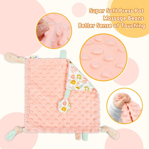 Dr.Rapeti Tag Security Blanket for Baby Infant Toddler Kid 10x10inches Washable Sensory Toy Lovey Appease Blanket (flower) by Dr.Rapeti