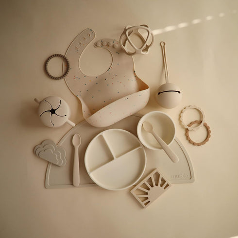 mushie Silicone Placemat for Kids, BPA-Free Non-Slip Design, Shifting Sand