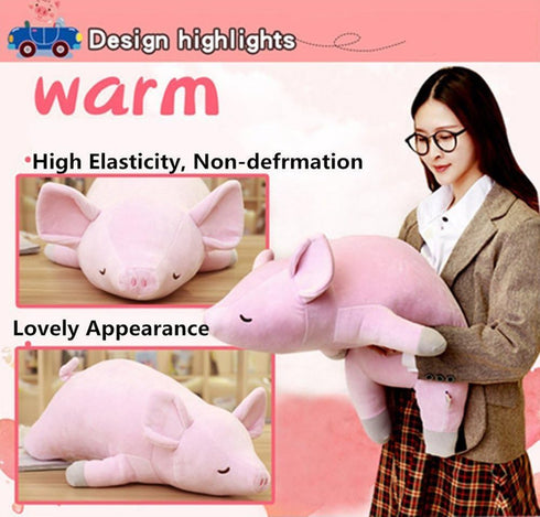 Stuffed Plush Pig Animal Toy, 20 Inches Pink Piggy Plushie, Super Soft Cuddly Pillow for Kids Room Decor