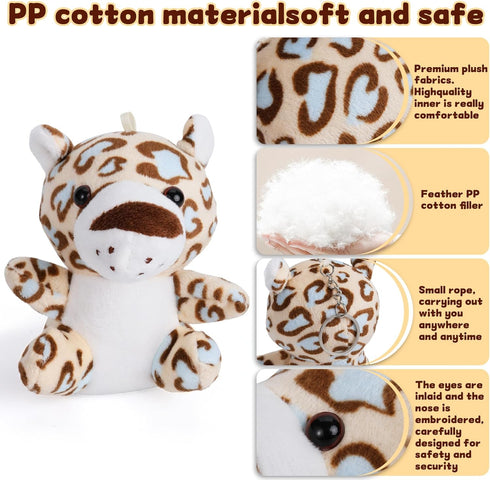 cideny 12 4.5 Inch Pcs Small Stuffed Animal Bulk - Fluffy Stuffies, Animals Keychain Decoration, Carnival Prizes