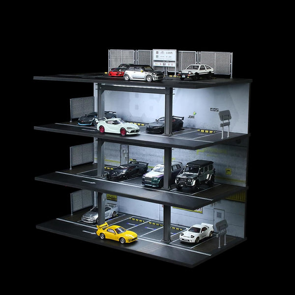 1/64 Scale Die-cast Model Car Display Case Organizer - Parking Garage Diorama