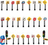 Custom Toys & Hobbies City/TOWN/VILLAGE/STREET 25 Play Road Signs, POST BOX, TRAFFIC LIGHTS