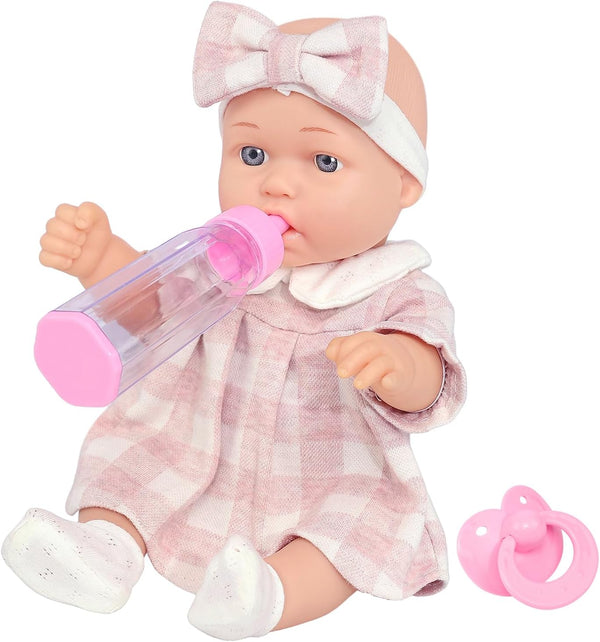 12 Baby Doll Classic Checkered Dress & 6-Piece Accessories Gift Box Packaged