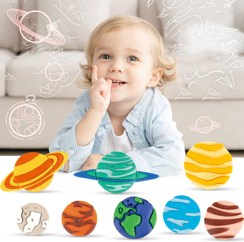 VConejo Color Dough Sets for Kids Ages 2-4 - Planets Theme Tool Set for Ages 4-8, 14 Piece Accessories