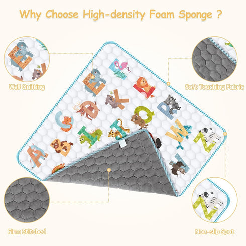 50" 50" Baby Play Mat for Floor Playpen - X Playpen Mat,Thick One-Piece Crawling, Odorless Floor Mat, Non-Slip