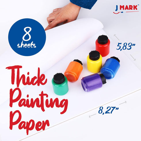 J MARK 38-Piece Toddler Paint Set, Includes Washable Tempera Paint, Art Smock, Brushes, and Painting Paper