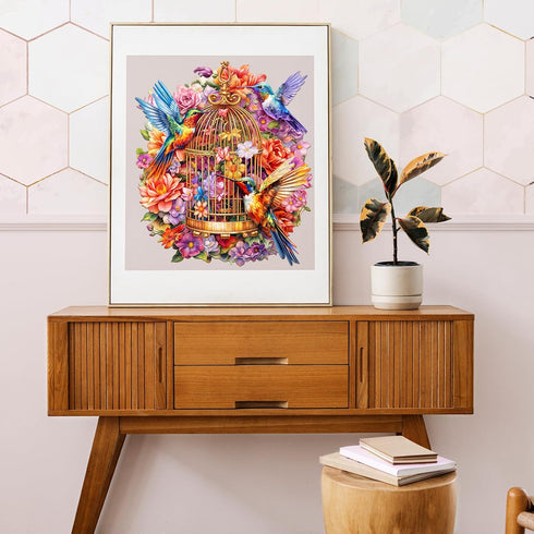 Wooden Puzzle - Garden Symphony Jigsaw Puzzles 260 Pieces, Unique Shape Wooden Puzzles for Adults and Kids