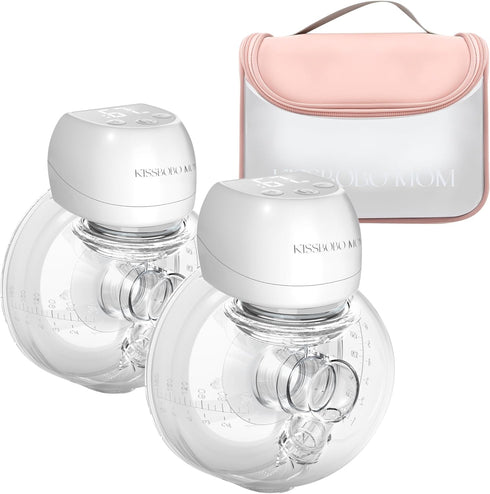KISSBOBO MOM Smart Double Sides Wearable Breast Pump, Electric Bilateral Breast Pump, 3 Modes