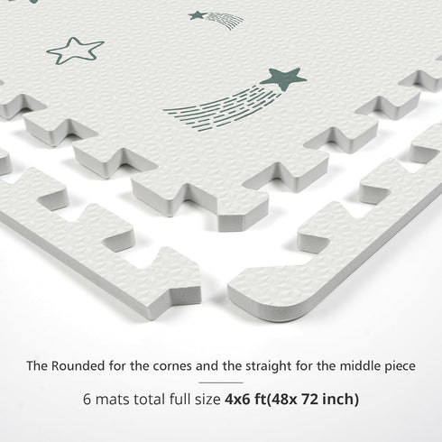 72x48 Baby Foam Play Mat, PIGLOG Baby Crawling Mat, Floor Mats for Kids for Baby with Interlocking Floor Tiles, Toddler