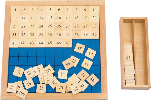 Montessori Toys for 3+ Year Old Hundred Board, Consecutive Counting Numbers 1-100