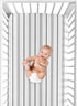 Sweet Jojo Designs Fitted Baby Crib Sheets (Grey and White Striped) for Boys or Girls, Infant Nursery, Toddler Room