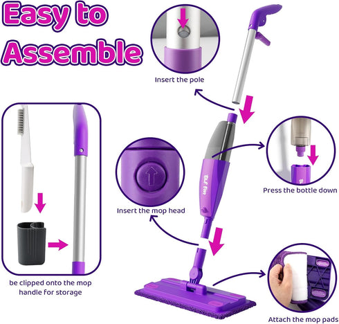 Playsets Set, 3 4 5 6, Kids Spray Mop, Toddlers Cleaning with Real Water Sprayer, Kids Mop Toys, Montessori Cleaning