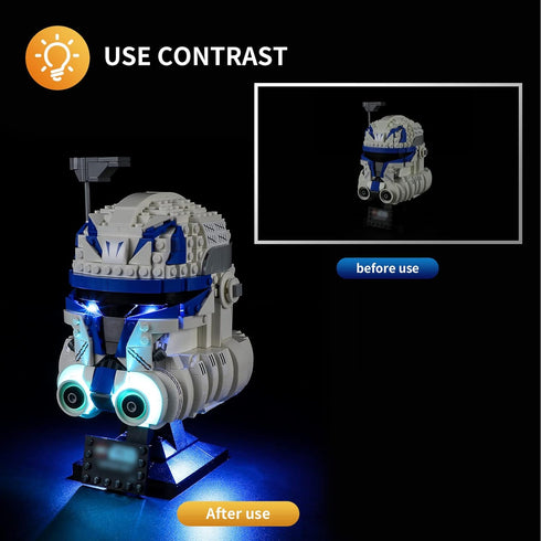 Vaodest LED Light for Lego Captain Rex Helmet Set 75349, Configuration and Design Compatible with Model 75349 (LED