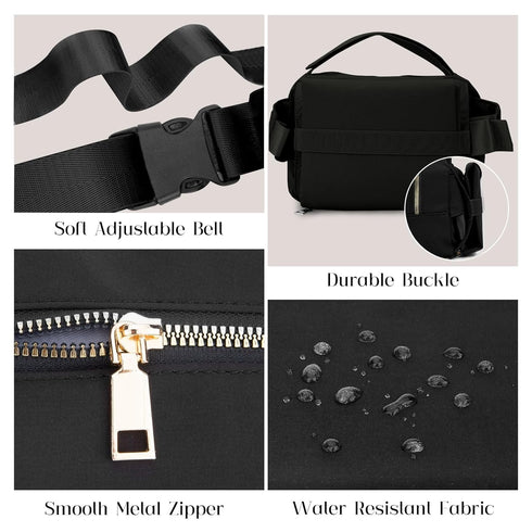 Pack printe Small Diaper Bag with Portable Changing Pad, Crossbody Fanny with Wipes Pocket for Stroller, Women Waist