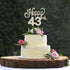 LINGTEER Happy 43rd Birthday Gold Rhinestone Cake Topper - Cheers to 43 Years Old Anniversary Party Cake Centerpieces