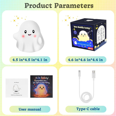 Color-Changing/30-Min Rechargeable Night Light for Kids - Silicone Lamp with Touch Sensor for Kids Room - LED Squishy