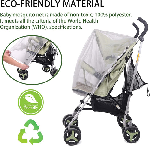 No-See-Ums Mosquito Net for Stroller, Universal Size Bug Net, Breathable Mesh, Available in Grey or Coffee