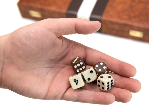 Happy Hippo Backgammon Backgammon (11")) Board Game, Deluxe Leather Like Case, Felt Interior, Brown, Classic Game