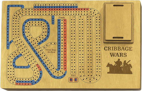 Wooden Cribbage Wars Board Game - Cribbage War Boards Game Unique for
