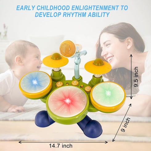 Set 4+, Set 4 5 Drum for Toddlers Kids Drum Musical Instruments, Toys for Year Old Boy Birthday Gifts